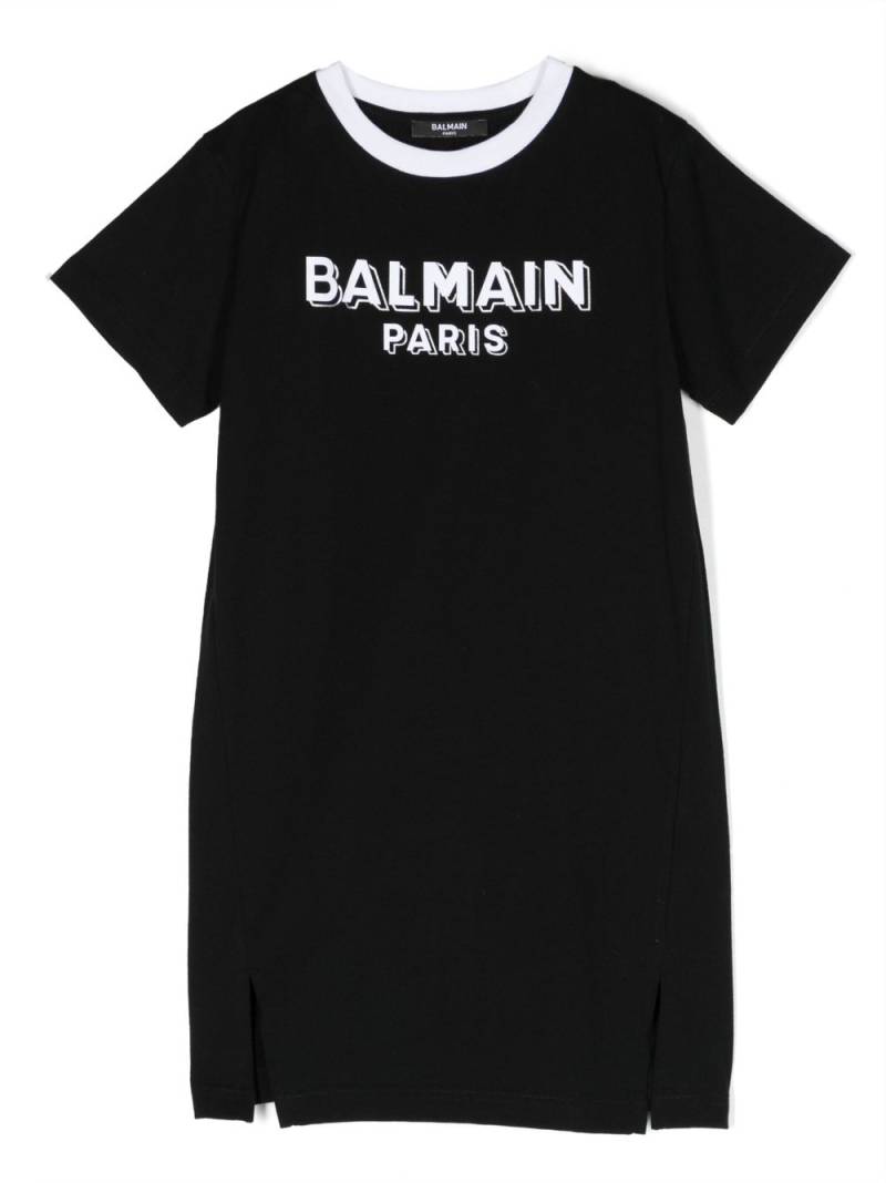 Balmain Kids logo-print T-shirt dress - Black von Balmain Kids