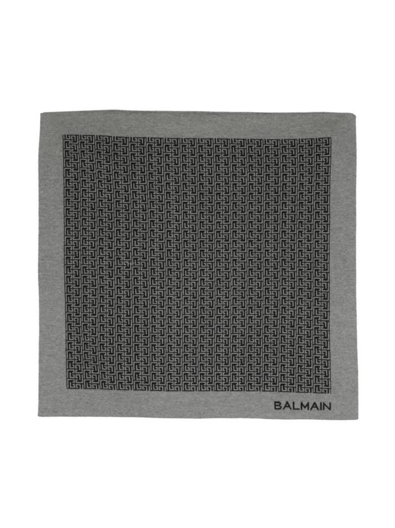 Balmain Kids logo-print blanket - Grey von Balmain Kids