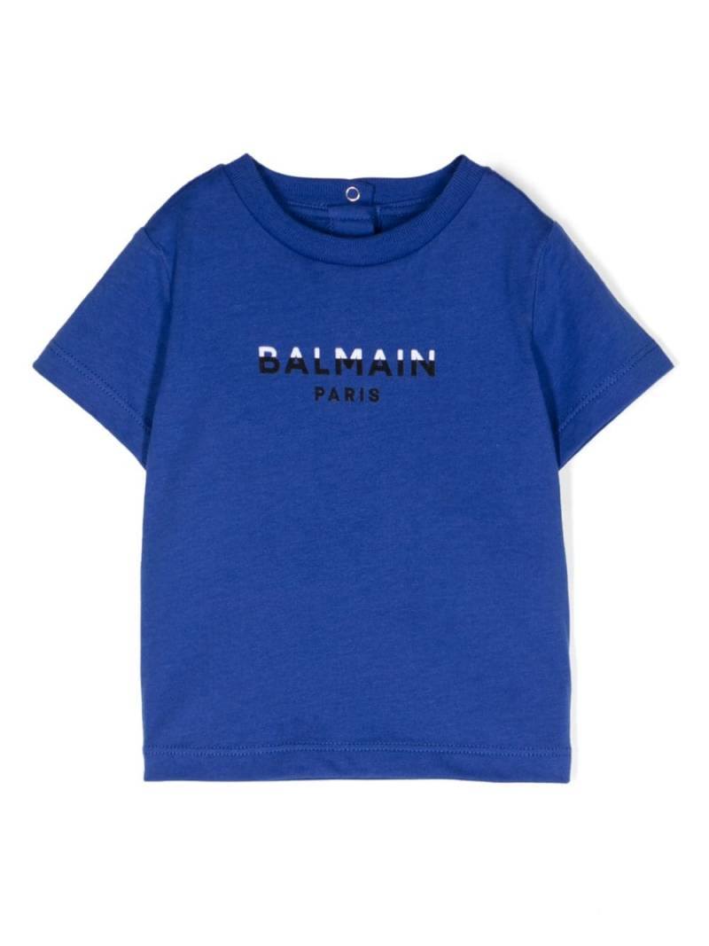 Balmain Kids logo-print cotton T-shirt - Blue von Balmain Kids