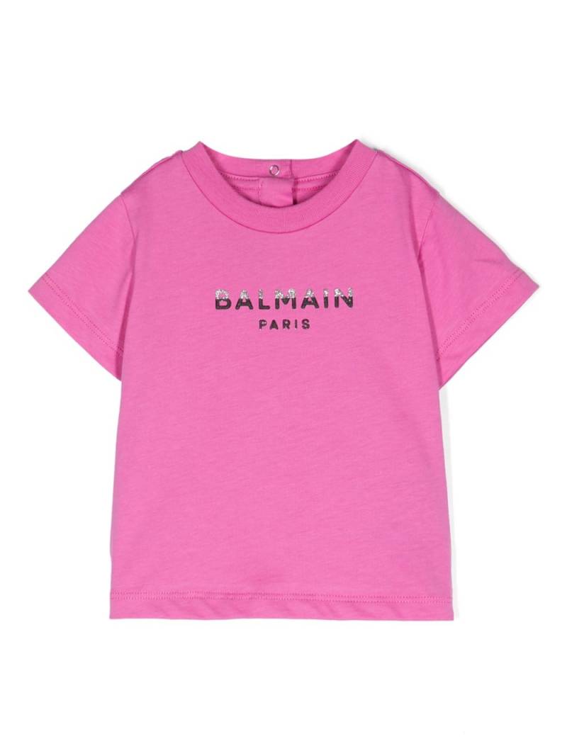 Balmain Kids logo-print cotton T-shirt - Pink von Balmain Kids