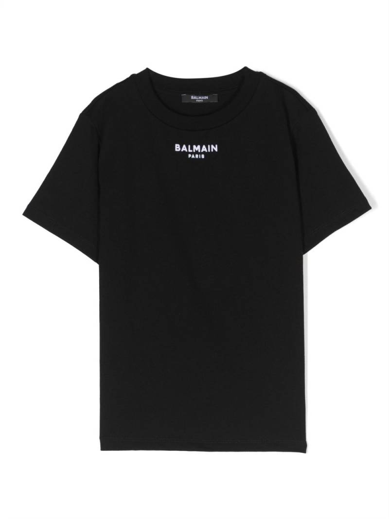 Balmain Kids logo-embroidered cotton T-shirt - White von Balmain Kids