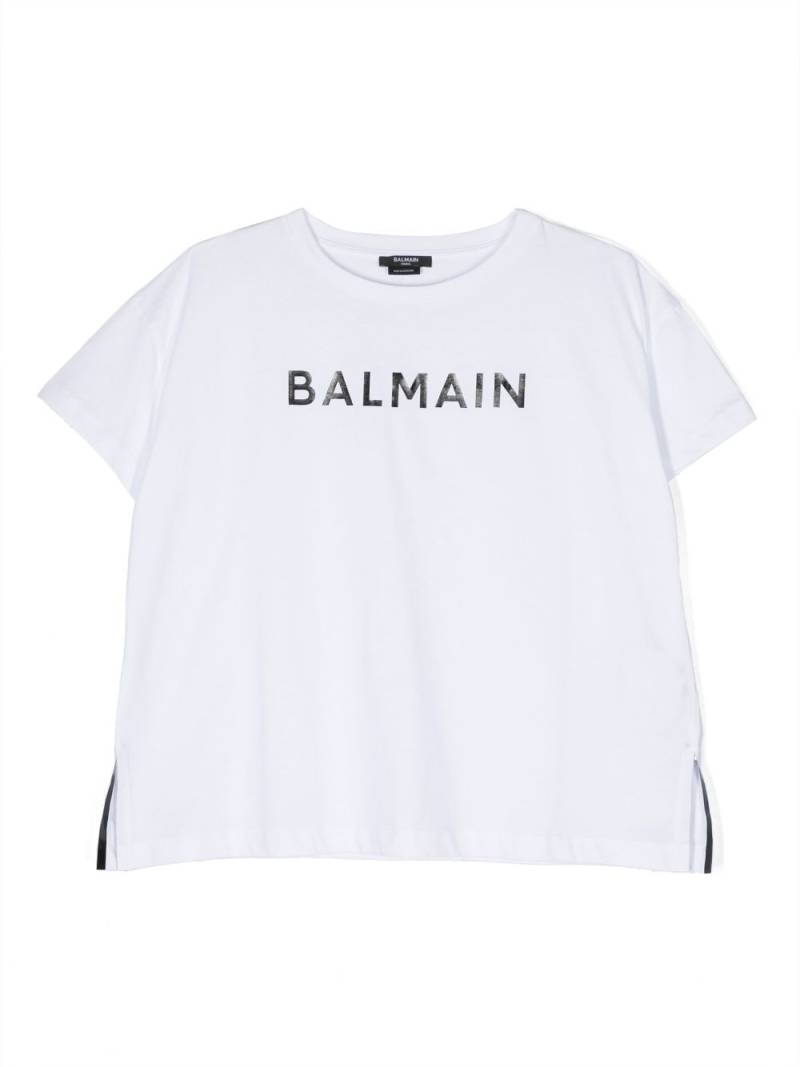 Balmain Kids logo-print cotton T-shirt - White von Balmain Kids