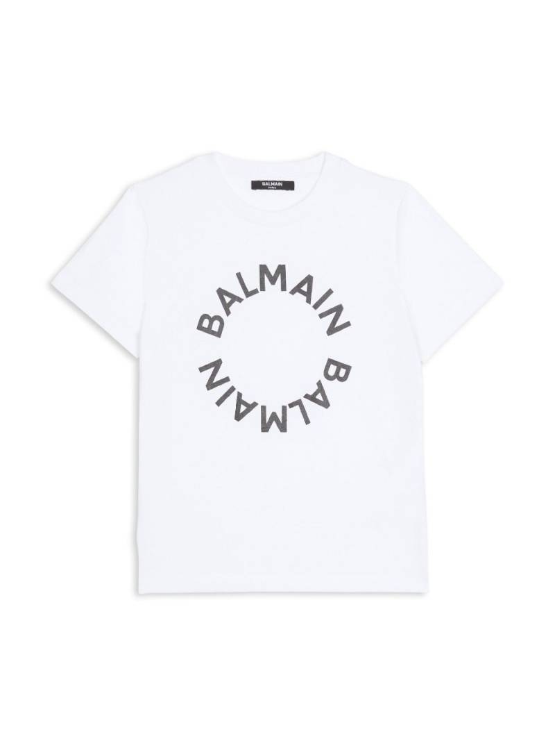 Balmain Kids logo-print cotton T-shirt - White von Balmain Kids