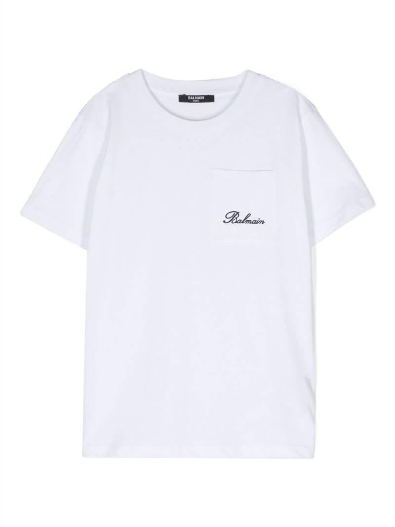 Balmain Kids logo-print cotton T-shirt - White von Balmain Kids