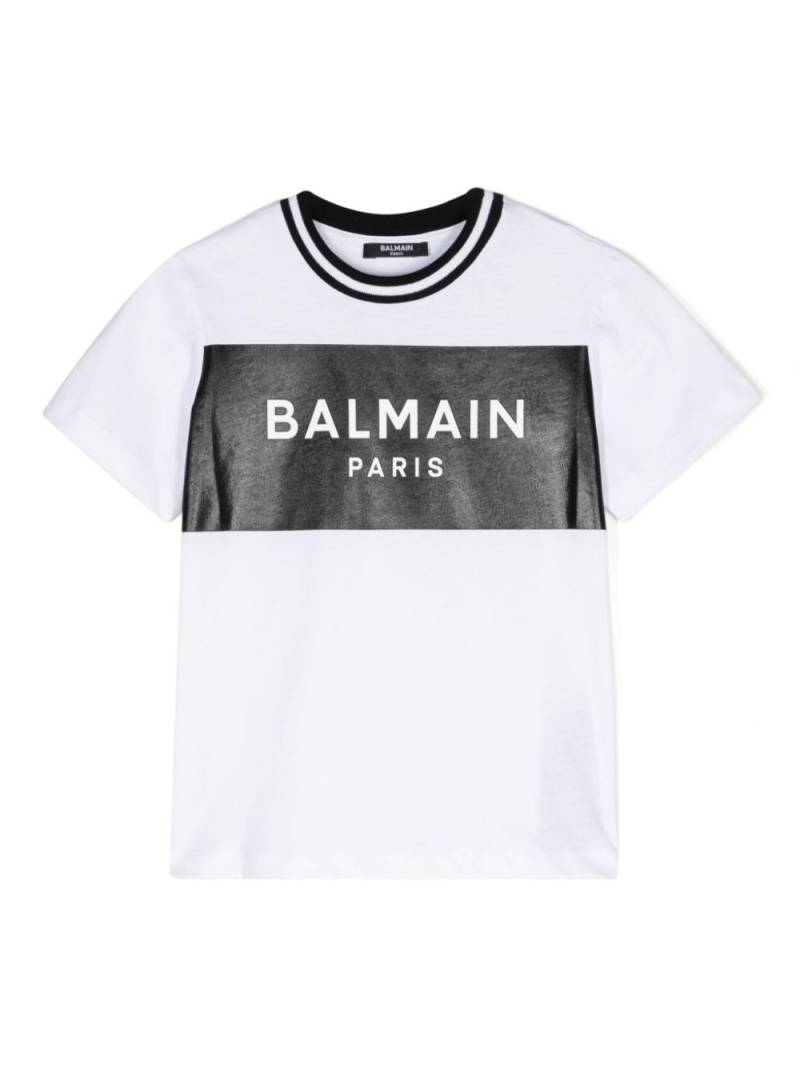 Balmain Kids logo-print cotton T-shirt - White von Balmain Kids