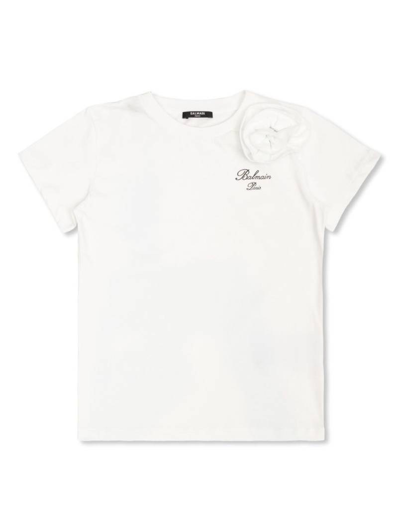 Balmain Kids logo-print cotton T-shirt - White von Balmain Kids