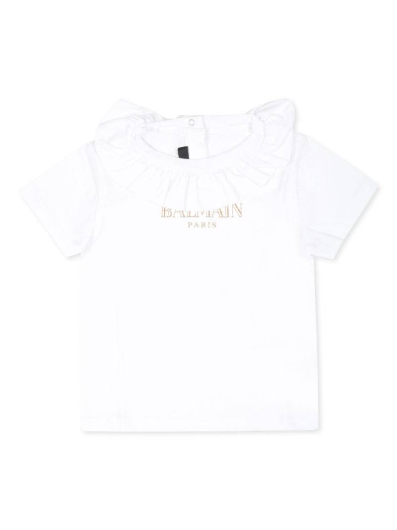 Balmain Kids logo-print cotton T-shirt - White von Balmain Kids