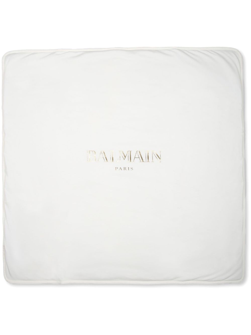 Balmain Kids logo-print cotton blanket - White von Balmain Kids