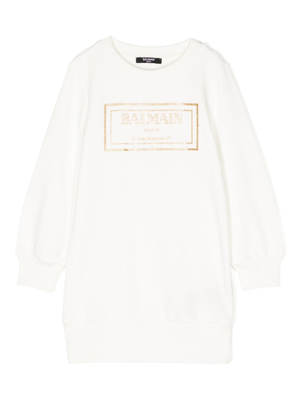 Balmain Kids logo-print cotton dress - White von Balmain Kids