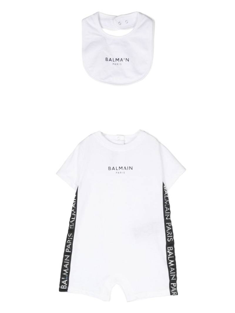 Balmain Kids logo-print cotton shorties set - White von Balmain Kids