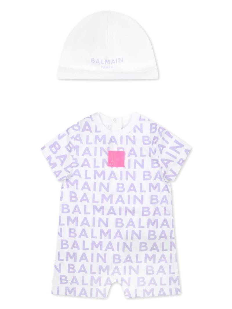 Balmain Kids logo-print cotton shorties set - White von Balmain Kids