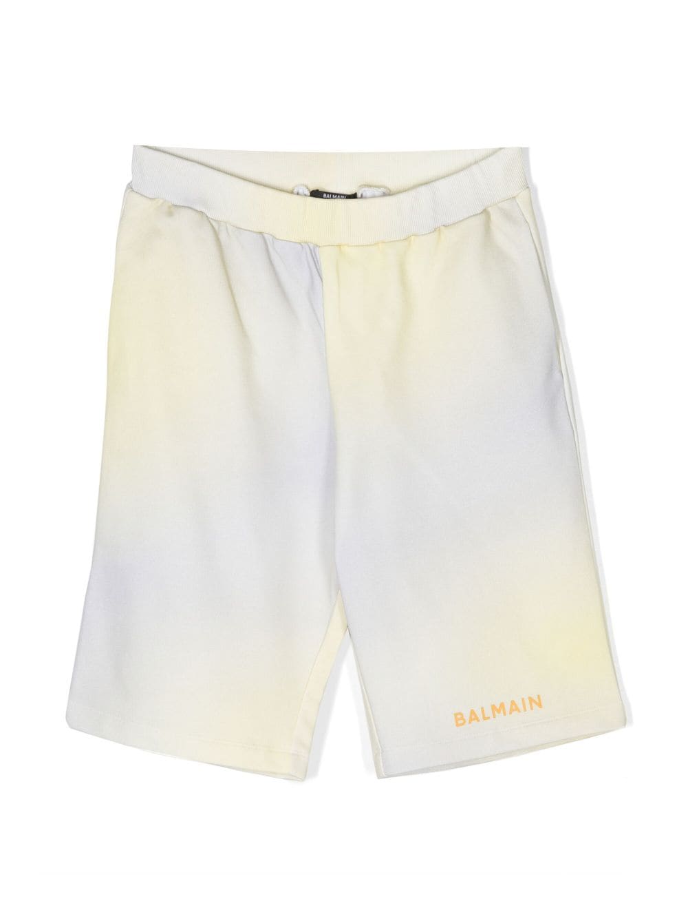 Balmain Kids logo-print cotton shorts - Yellow von Balmain Kids