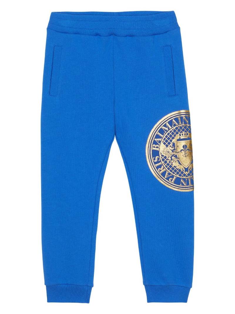 Balmain Kids logo-print cotton sweatpants - Blue von Balmain Kids