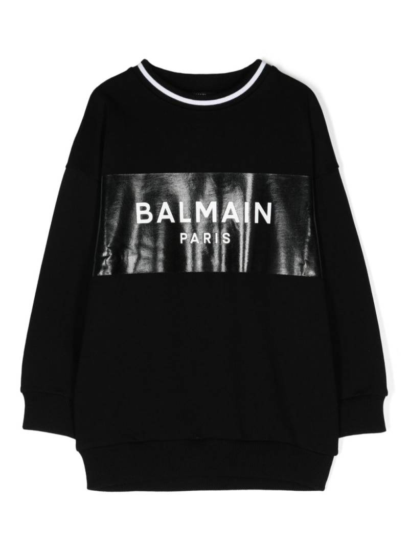 Balmain Kids logo-print cotton sweatshirt - Black von Balmain Kids