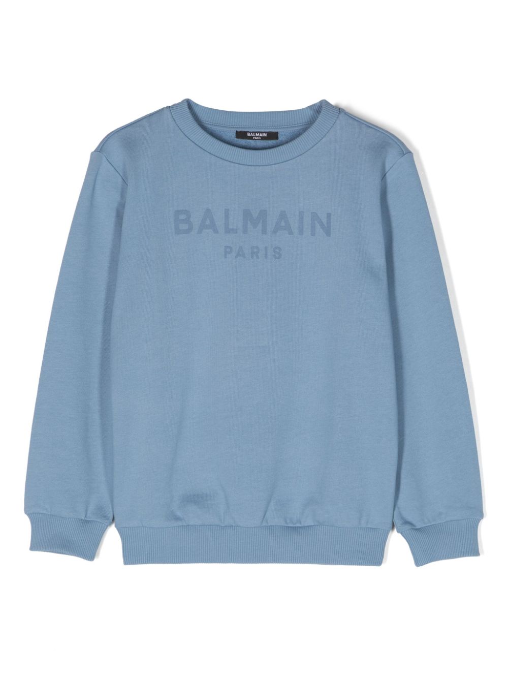 Balmain Kids logo-print cotton sweatshirt - Blue von Balmain Kids