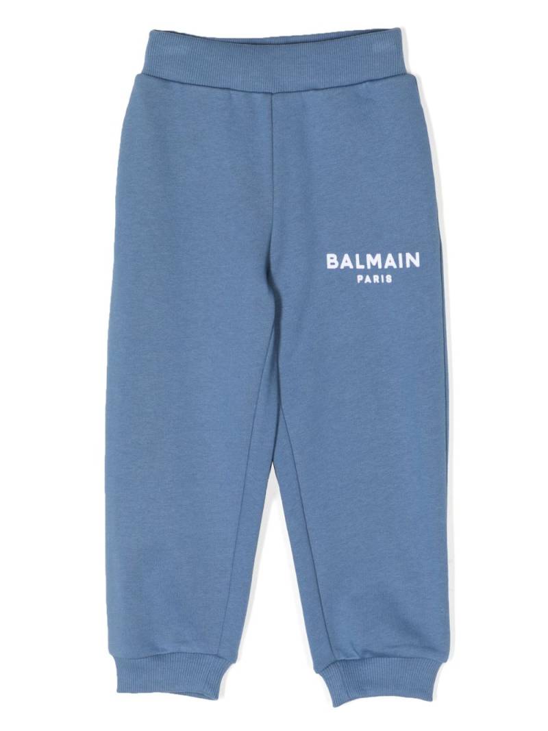 Balmain Kids logo-print cotton track pants - Blue von Balmain Kids