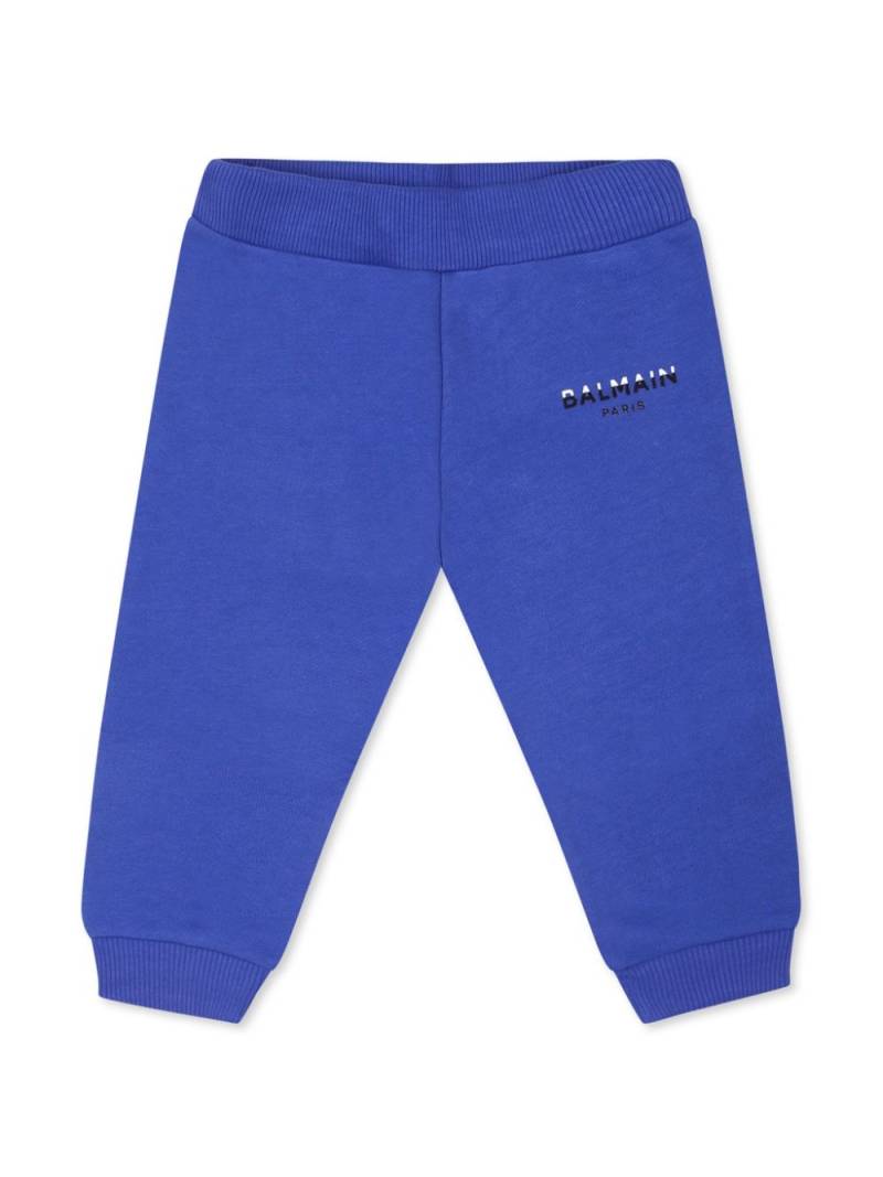 Balmain Kids logo-print cotton track pants - Blue von Balmain Kids