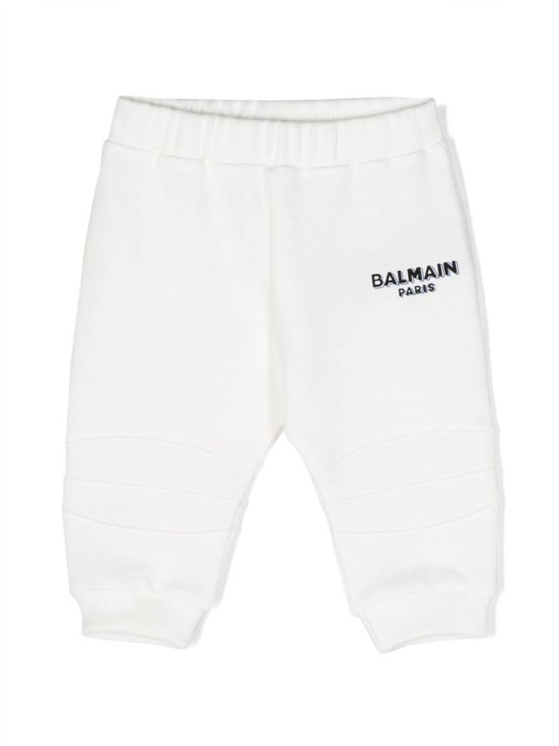 Balmain Kids logo-print cotton track pants - White von Balmain Kids