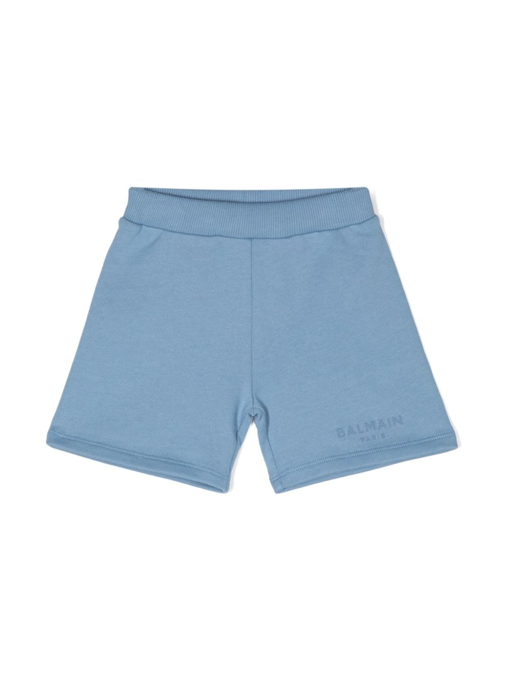 Balmain Kids logo-print cotton track shorts - Blue von Balmain Kids