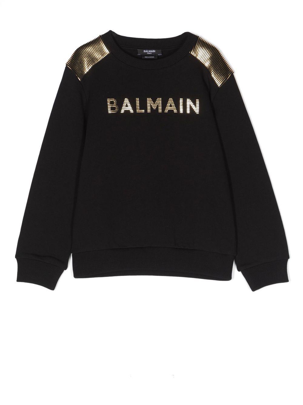 Balmain Kids logo-print crew neck sweatshirt - Black von Balmain Kids