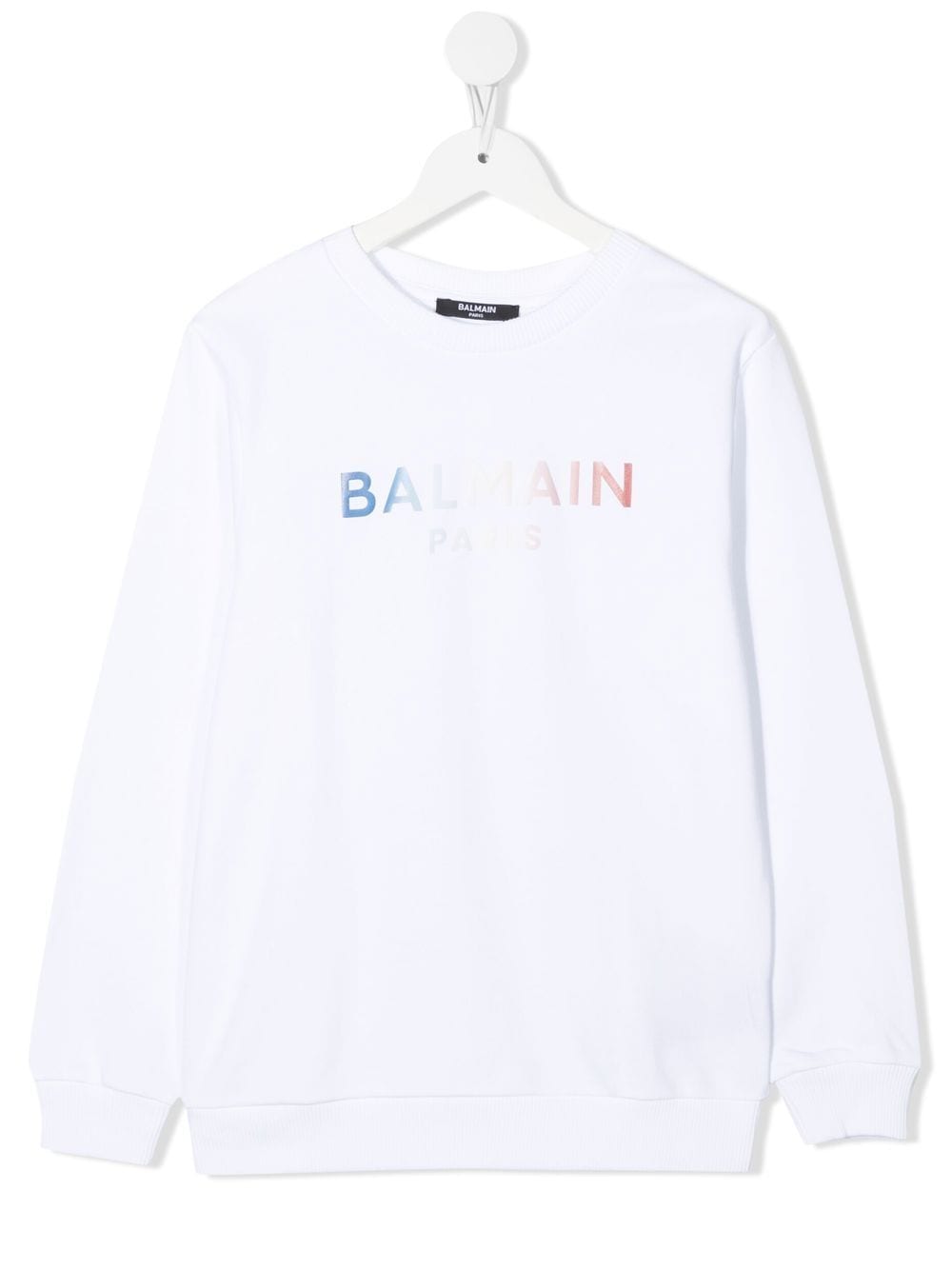 Balmain Kids logo-print crew neck sweatshirt - White von Balmain Kids