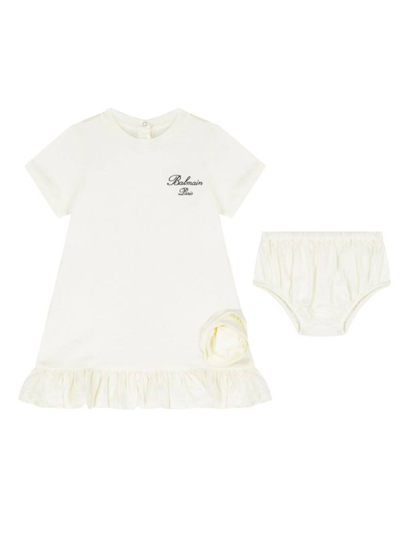 Balmain Kids logo-print dress set - White von Balmain Kids