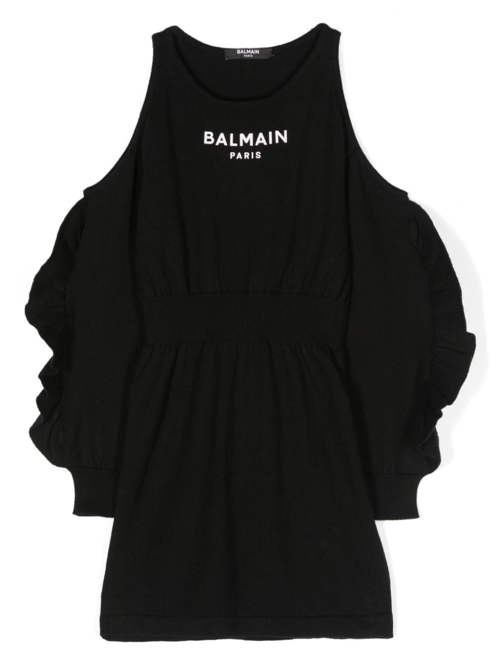 Balmain Kids logo-print knitted dress - Black von Balmain Kids