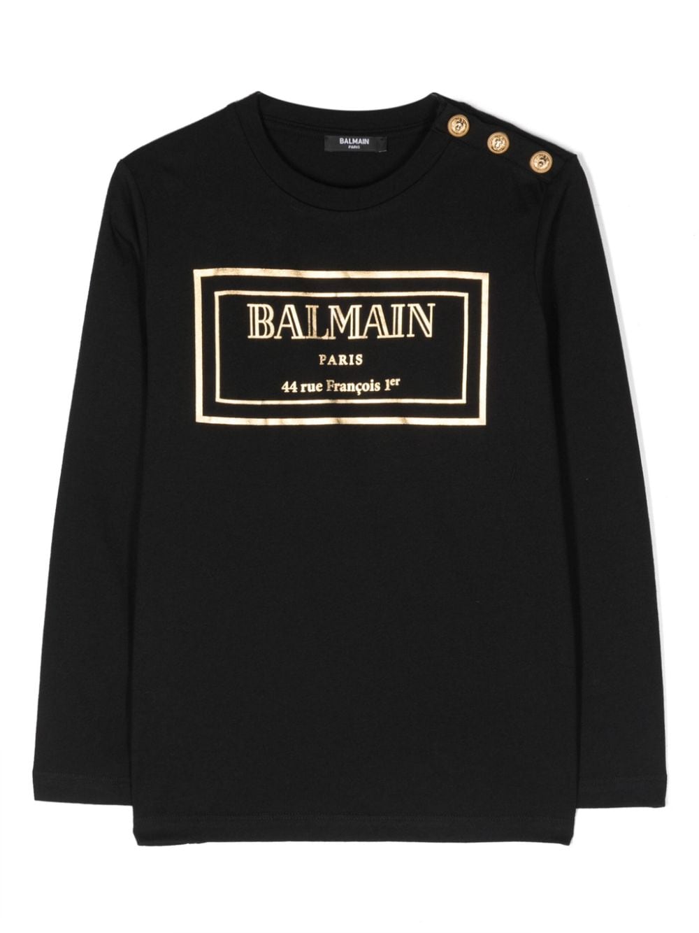 Balmain Kids logo-print long-sleeve T-shirt - Black von Balmain Kids