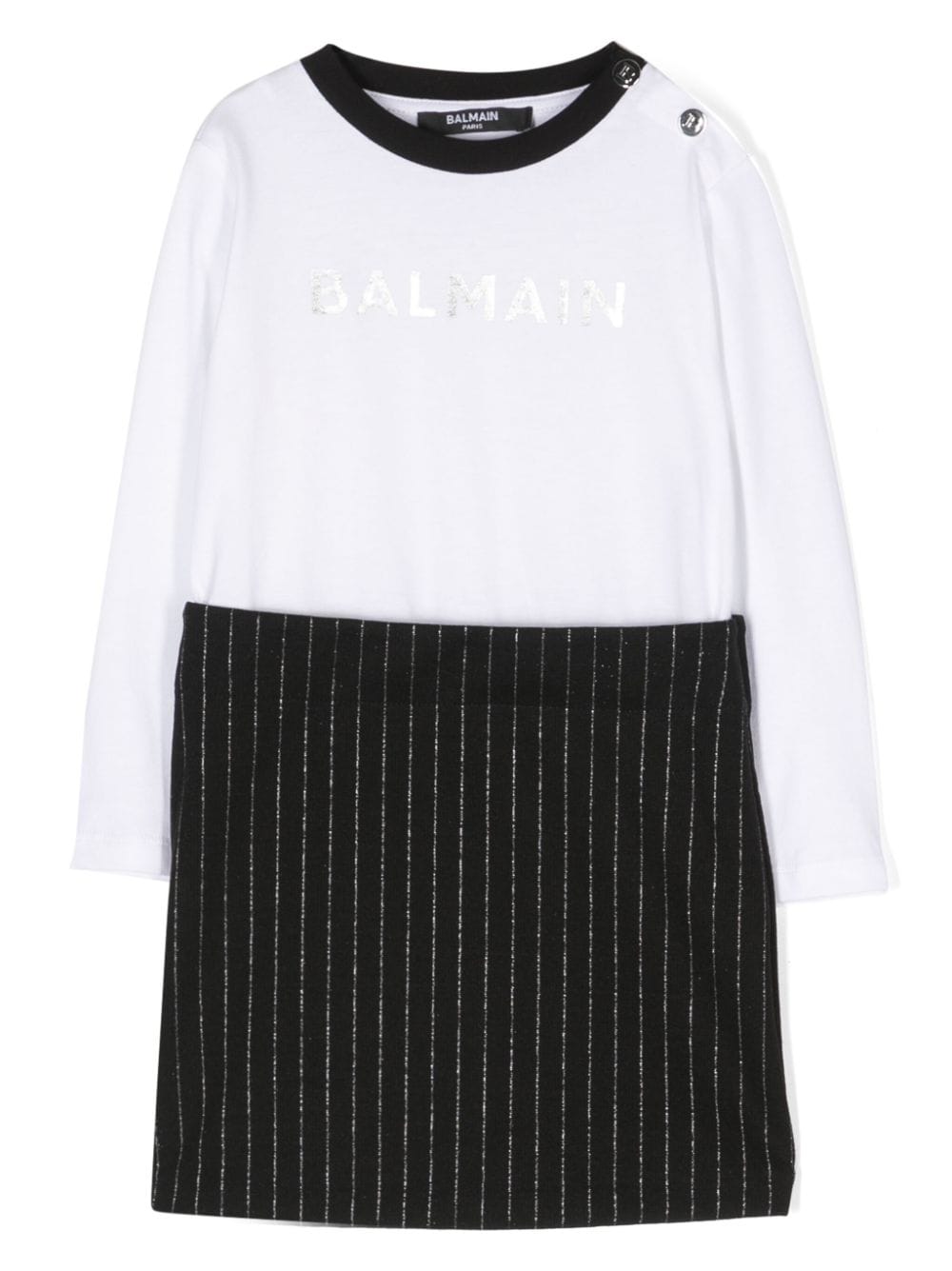 Balmain Kids logo-print long-sleeve dress - White von Balmain Kids