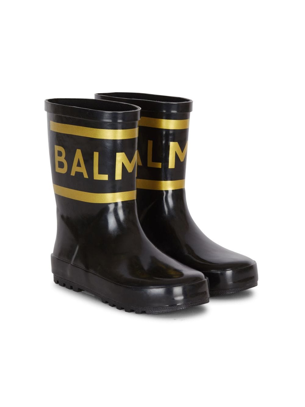 Balmain Kids logo-print rain boots - Black von Balmain Kids