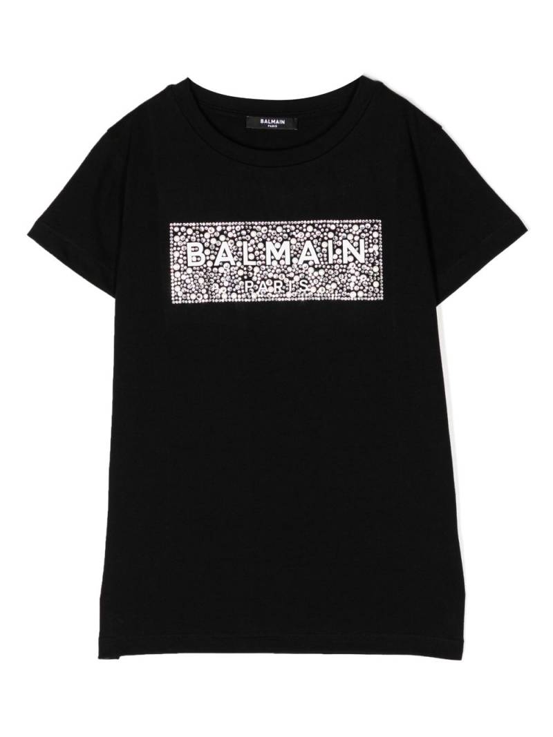 Balmain Kids logo-print short-sleeve T-shirt - Black von Balmain Kids