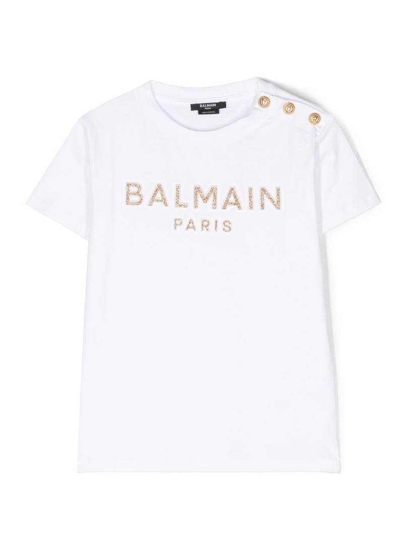 Balmain Kids logo-print short-sleeved T-shirt - White von Balmain Kids