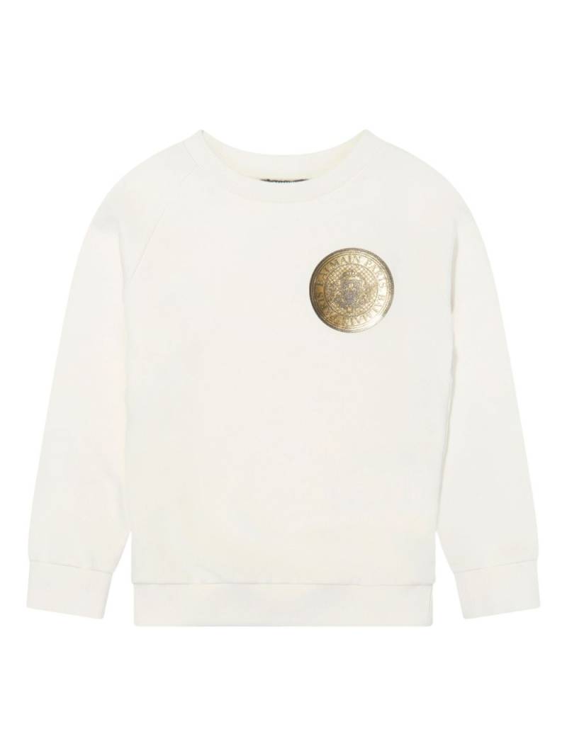 Balmain Kids logo-print sweatshirt - White von Balmain Kids