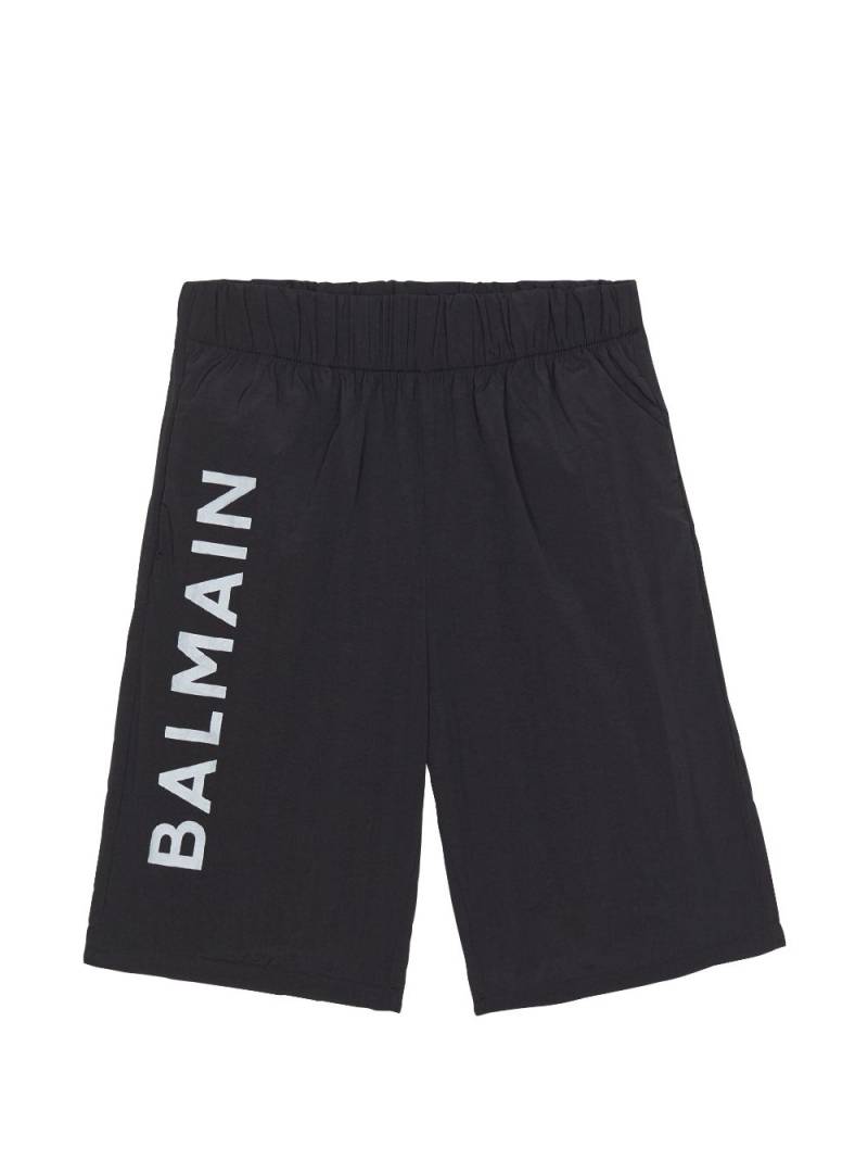 Balmain Kids logo-print swim shorts - Black von Balmain Kids