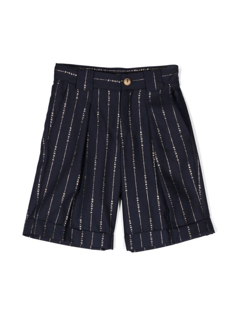 Balmain Kids logo-print tailored shorts - Blue von Balmain Kids