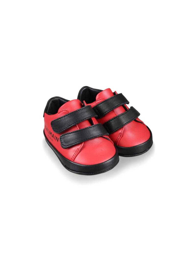 Balmain Kids logo-print touch-strap sneakers - Red von Balmain Kids