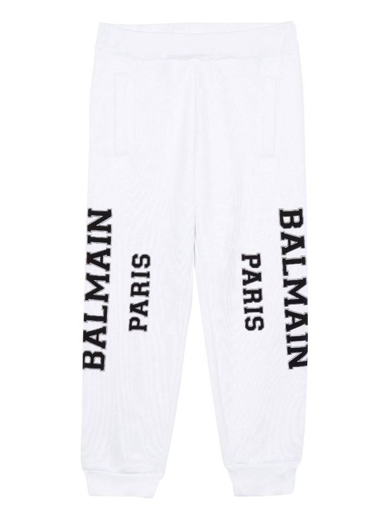 Balmain Kids logo-print track pants - White von Balmain Kids