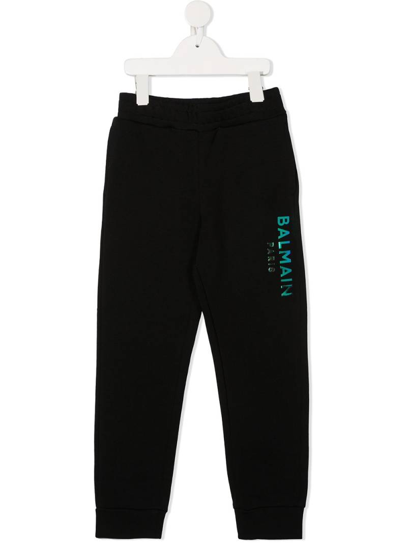 Balmain Kids logo print track trousers - Black von Balmain Kids