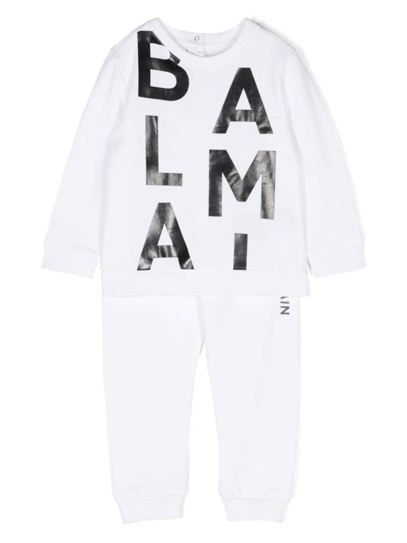 Balmain Kids logo-print tracksuit set - White von Balmain Kids