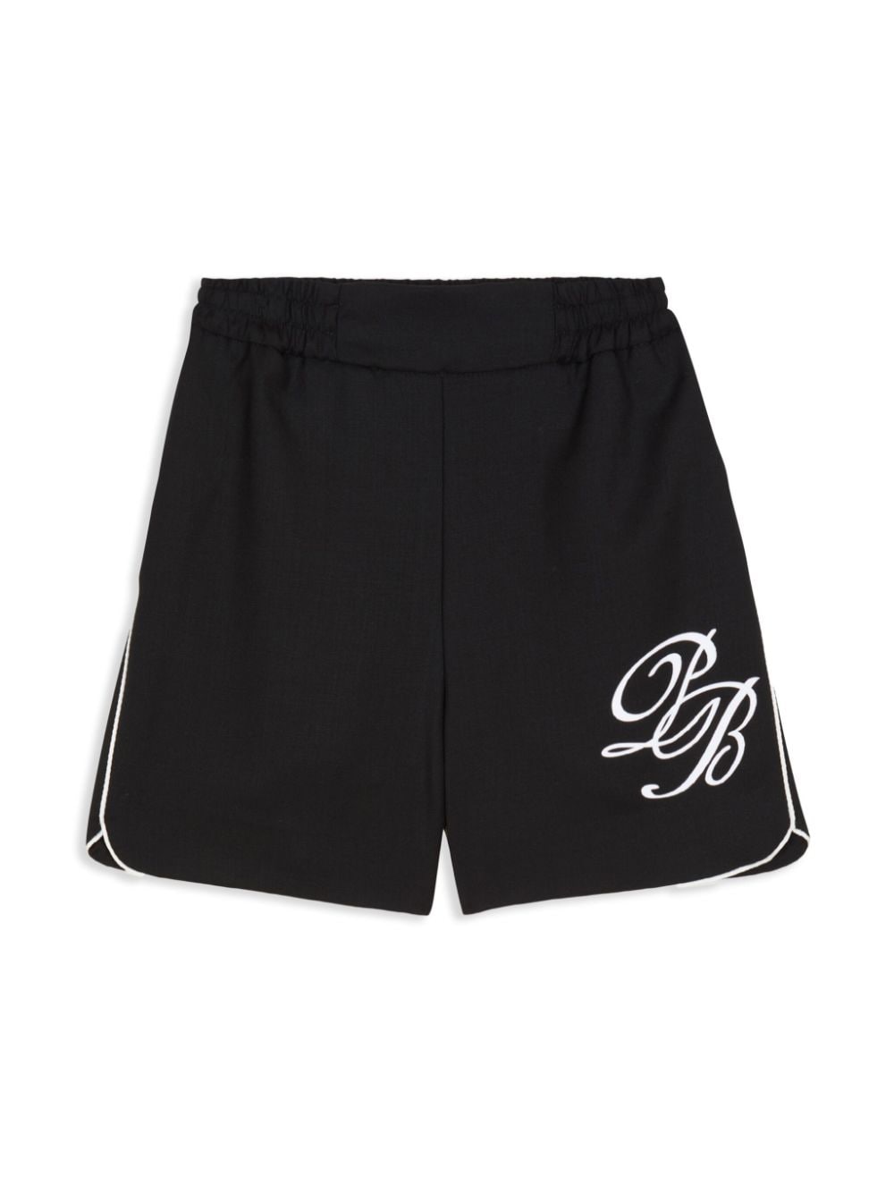 Balmain Kids logo-print wool-blend shorts - Black von Balmain Kids