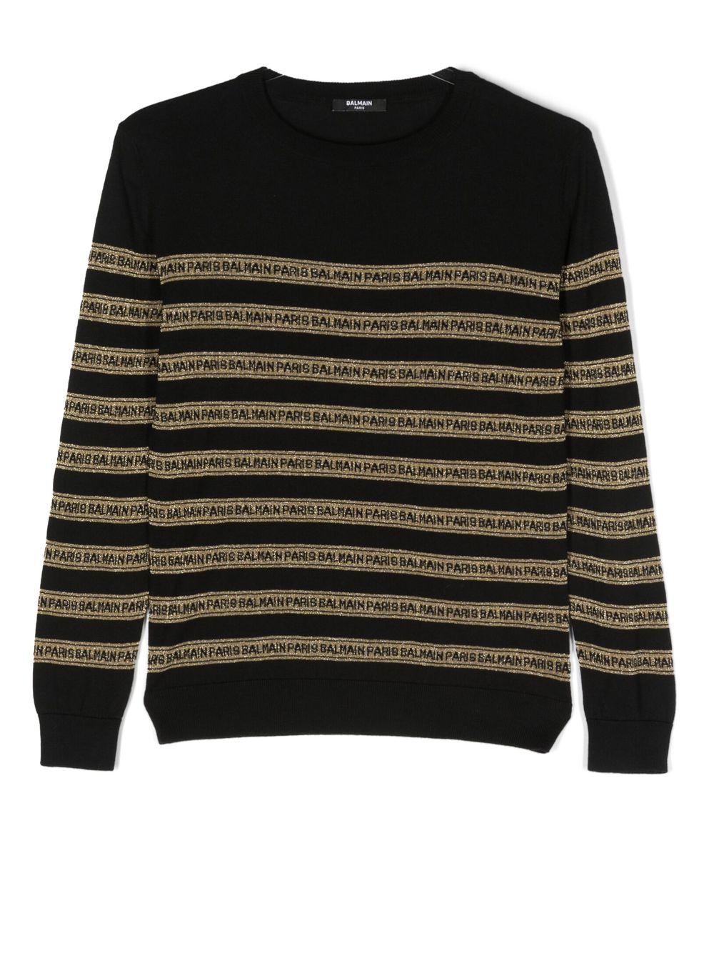 Balmain Kids logo-stripe jumper - Black von Balmain Kids