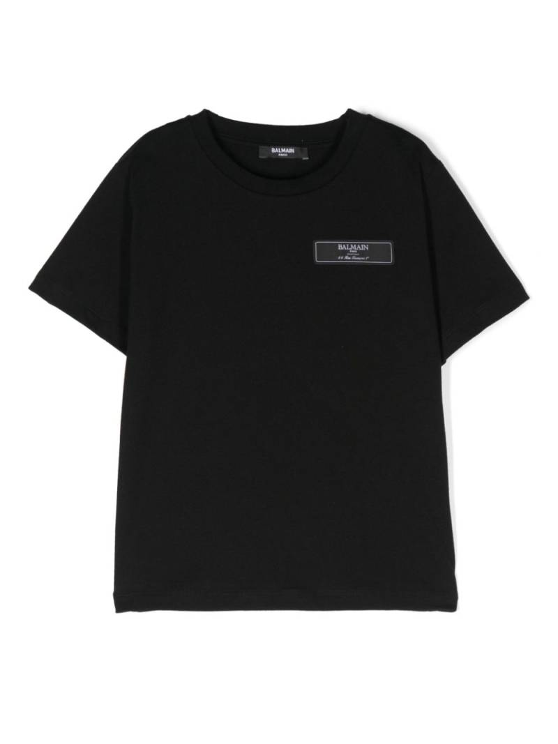 Balmain Kids logo-patch T-shirt - Black von Balmain Kids