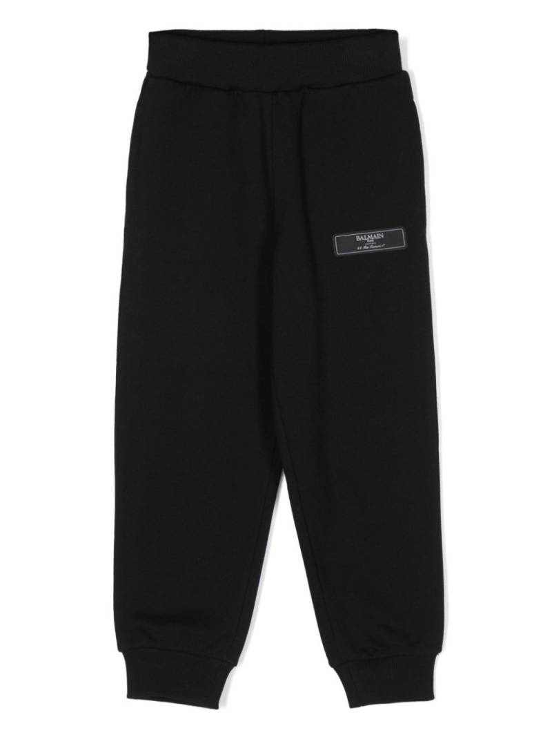 Balmain Kids logo-tag track pants - Black von Balmain Kids