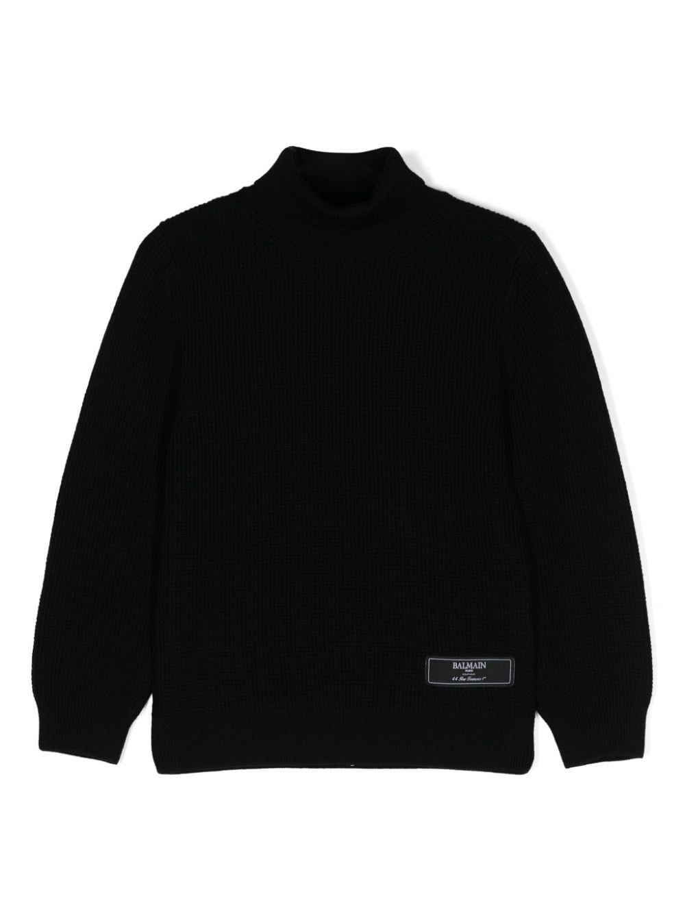 Balmain Kids logo-tag wool jumper - Black von Balmain Kids