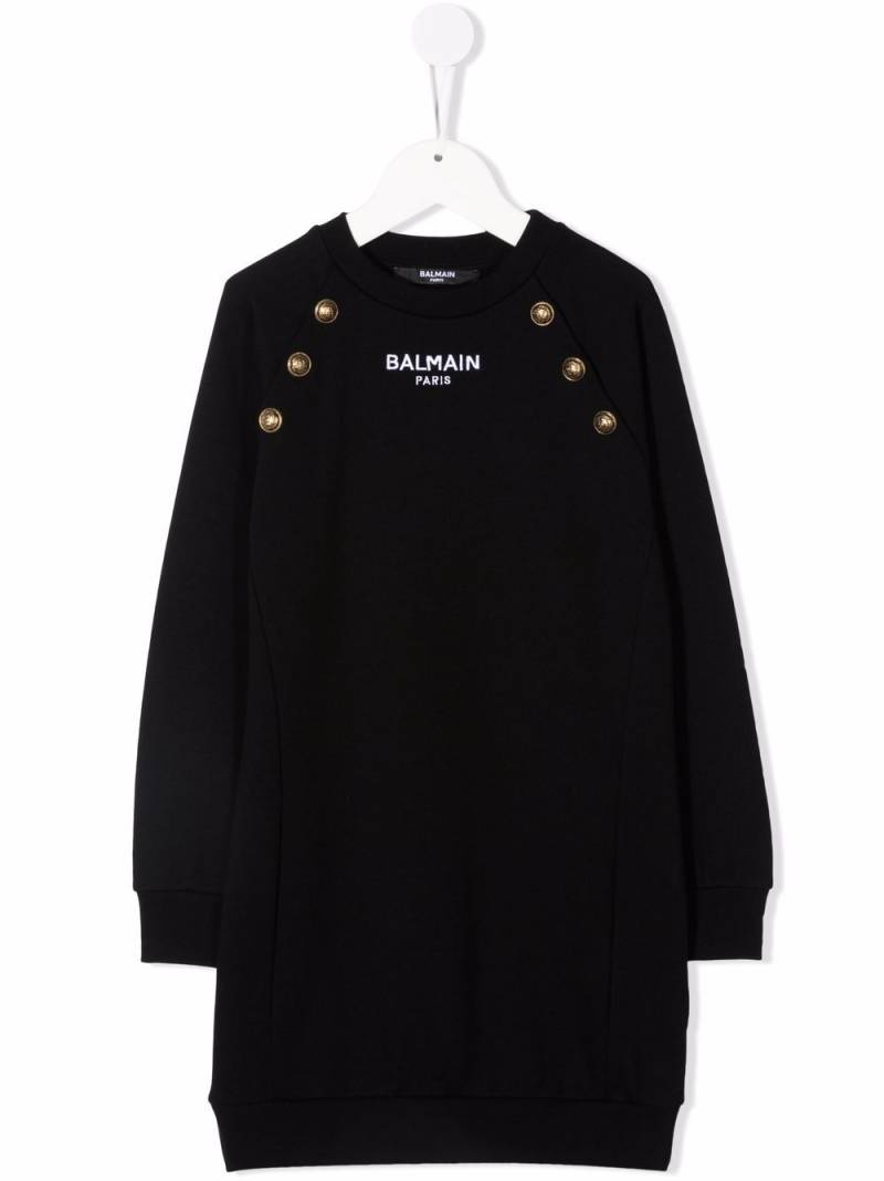 Balmain Kids long-sleeve knitted dress - Black von Balmain Kids