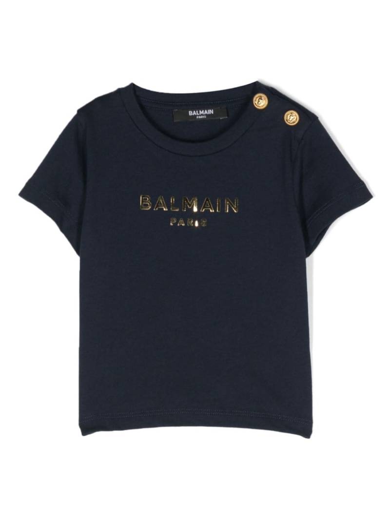 Balmain Kids metallic-logo T-shirt - Blue von Balmain Kids