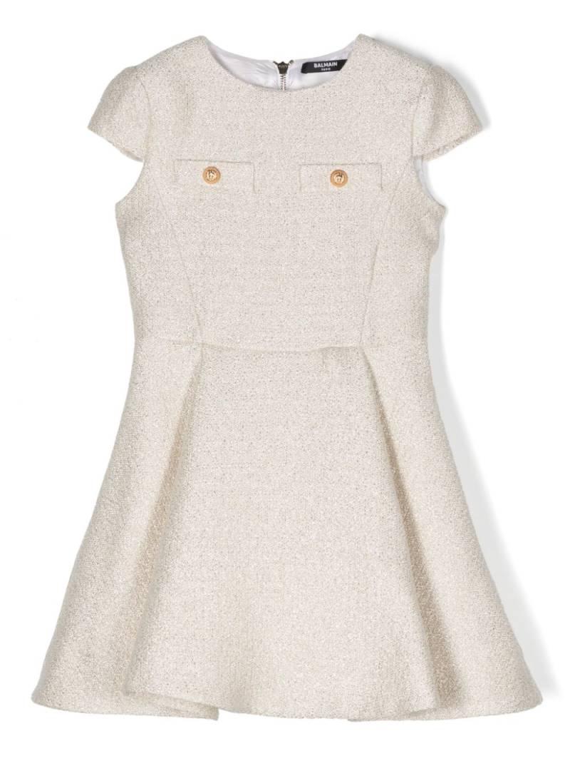 Balmain Kids metallic mini dress - Neutrals von Balmain Kids