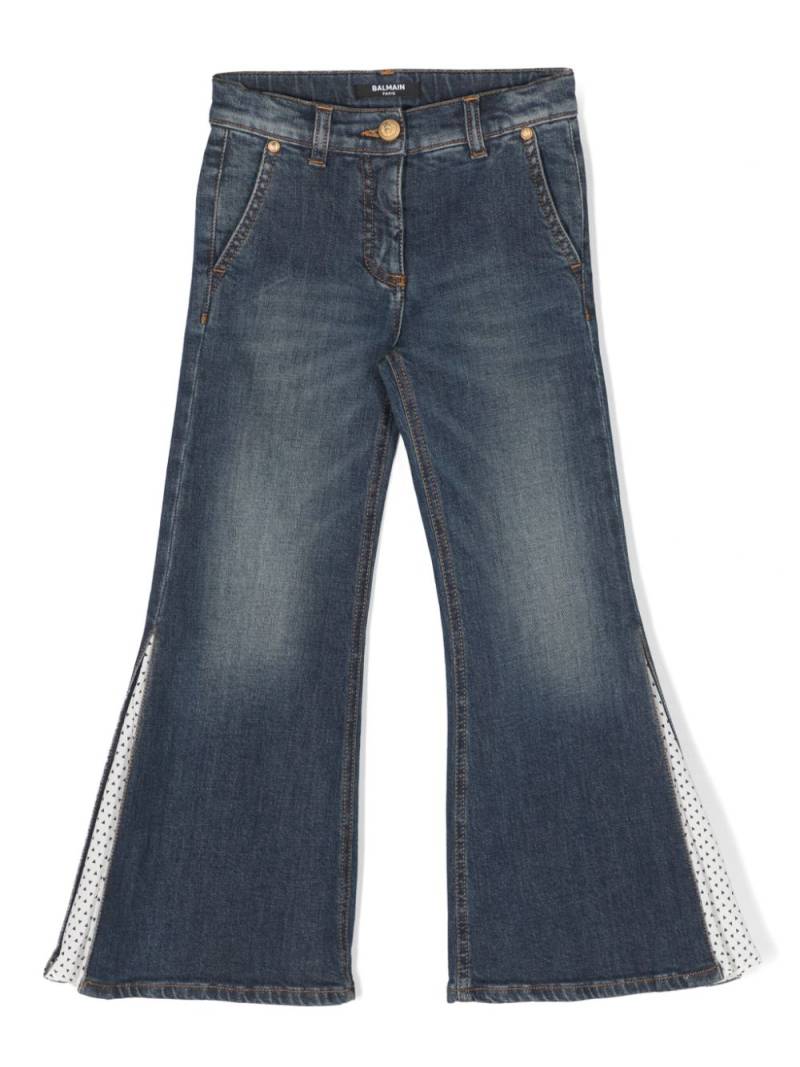 Balmain Kids mid-rise panelled flared jeans - Blue von Balmain Kids