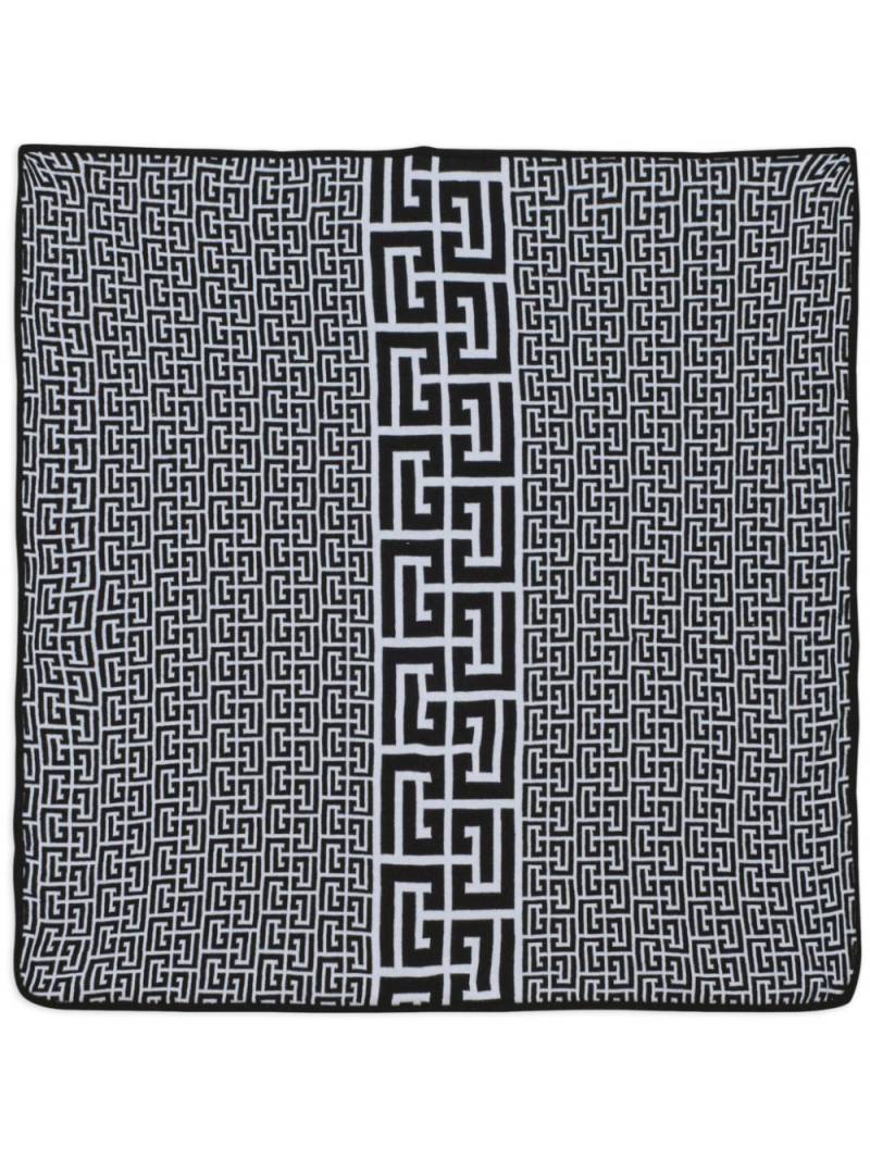 Balmain Kids monogram-intarsia blanket - White von Balmain Kids