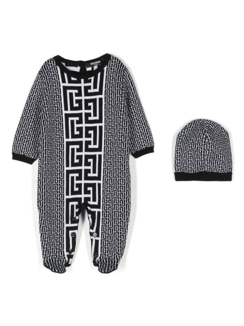 Balmain Kids monogram pattern pajamas set - Black von Balmain Kids